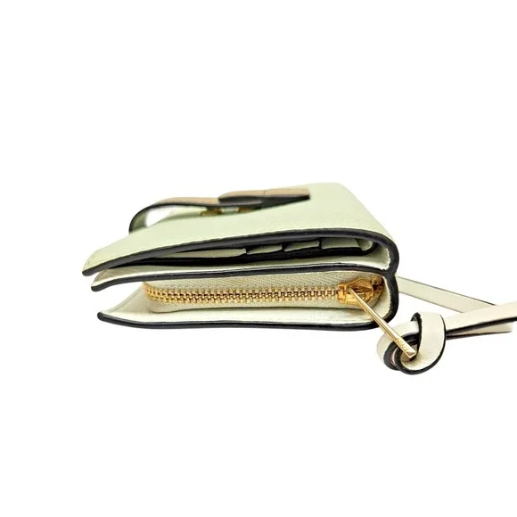 LOEWE Puzzle Bifold Wallet Leather Matcha Green Beige SET Box + Booklet AUTH - Picture 5 of 13